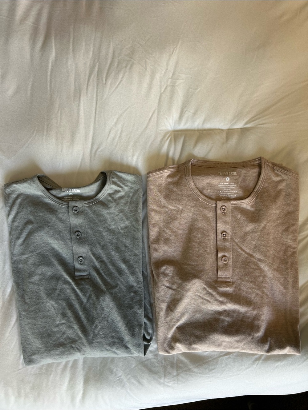 Men’s Henley Shirts - Gray and Tan